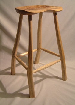 Chestnut stool with elm seat